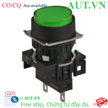 Công tắc nút nhấn Autonics L16RR-EG24 (D16, 24VDC, Xanh Lá)