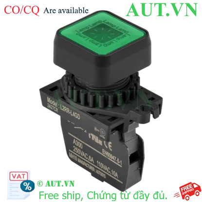Đèn LED Báo Hiệu Autonics L2RR-L4GL - Xanh Lá, 110-220VAC, Đầu Vuông Dẹt