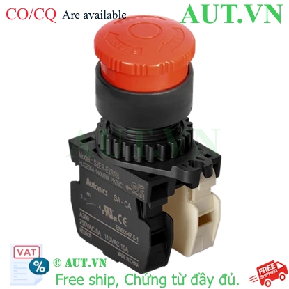 Công tắc nút nhấn Autonics S2ER-E2RAB Đỏ - Nhấn giữ Xoay Reset, 1NO+1NC | AUT VN