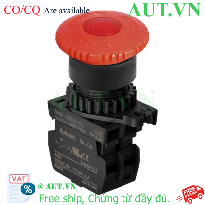 Công Tắc Dừng Khẩn Cấp Autonics S2ER-E4RALM Ø40mm - Nhấn Giữ Xoay Nhả, LED 110-220VAC