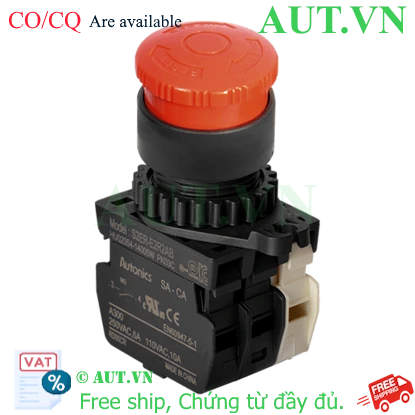 Công tắc nút nhấn Autonics S2ER-E2RAB - Màu Đỏ, Nhấn Giữ Xoay Reset, 1NO+1NC