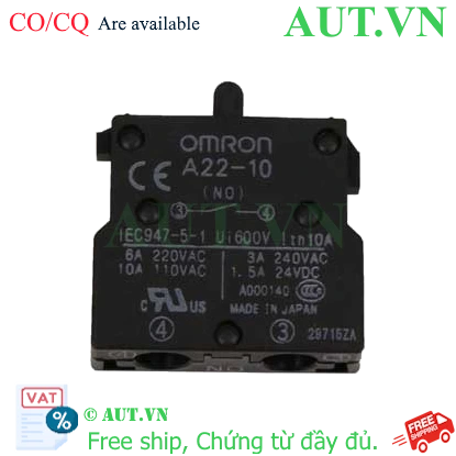 Khối tiếp điểm Omron A22-10 (1NO) dùng cho cảm biến nhiệt độ và độ ẩm