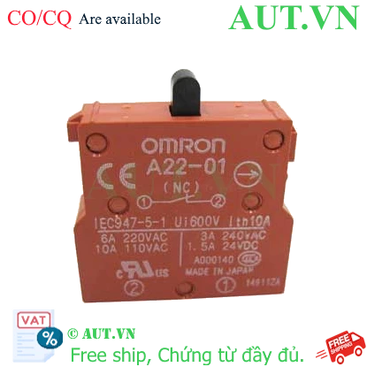 Khối tiếp điểm Omron A22-01 1NC - Bền bỉ, An toàn, Chính hãng