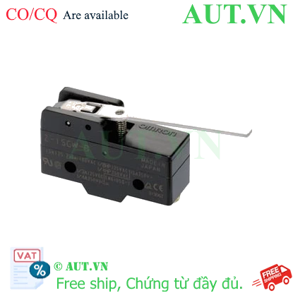Công tắc hành trình Omron Z-15GW-B - Cần gạt Hinge Lever, 15A SPDT, Chính hãng