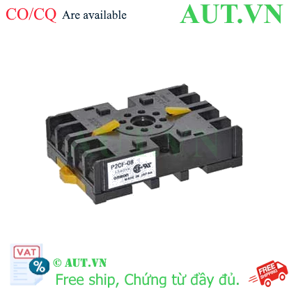 Đế rơ le Omron P2CF-08 - Socket 8 chân, 5A, Lắp thanh ray DIN (AUT VN)