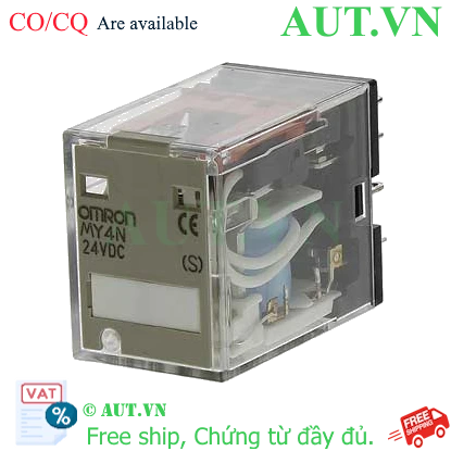 Rơ le trung gian Omron MY4N DC24 (S) 4PDT 5A: 14 Chân, Có Đèn LED, Độ Bền Cao - AUT VN
