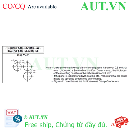 Công tắc nút nhấn Omron A165L-AWA-12D-2