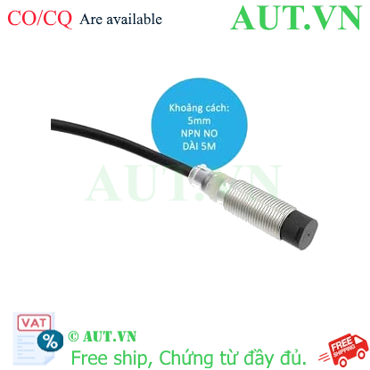 Cảm biến tiệm cận Omron E2B-M12KN05-WP-C1: M12, NPN NO, Khoảng cách 5mm - Chính hãng AUT VN