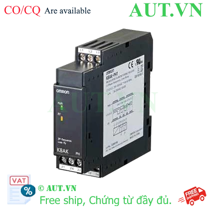 Rơ le bảo vệ pha Omron K8AK-PH1, 3 Pha 200-480VAC Chính Hãng Rơ le bảo vệ pha Omron K8AK-PH1, 3 Pha 200-480VAC Chính Hãng