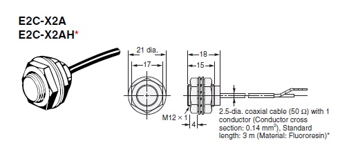 Cảm biến tiệm cận  Omron E2C-X2A 5M