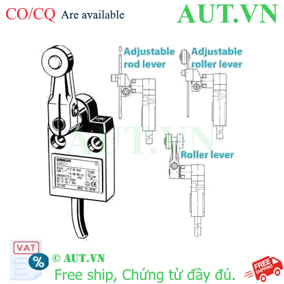 Công tắc hành trình Omron D4C-3220-P | Cần gạt con lăn, IP67, Có đèn LED - AUT VN
