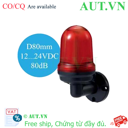 Đèn Cảnh Báo Qlight Q80LW-BZ: Còi Hú 80dB, LED Đỏ, 12-24VDC