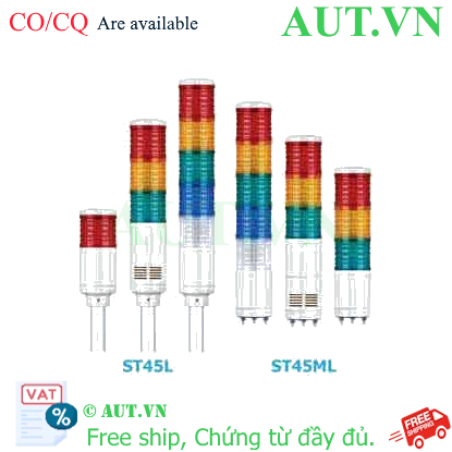 Đèn Tháp Tín Hiệu Qlight ST45L-BZ-3-24-RAG (3 Tầng, 24V, LED, Còi Báo)