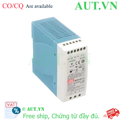Nguồn Mean Well MDR-60-12 | 12V 5A 60W | Lắp Thanh Ray DIN - AUT VN