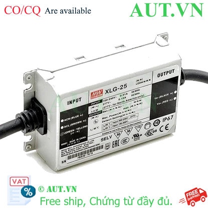 Nguồn LED Mean Well XLG-25-AB 25W - Dòng Ổn Định, Chống Nước IP67, Hiệu Suất Cao