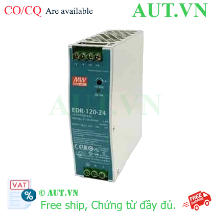 Nguồn Mean Well EDR-120-24 24V 5A DIN Rail chính hãng | AUT VN