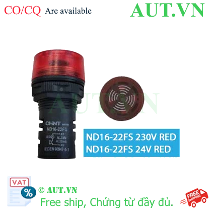 Còi báo 24V Chint ND16-22FS AC/DC Đỏ - Cảnh báo âm thanh & đèn