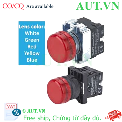 Đèn Báo Pha CHINT NP2-EV166 230VAC - LED Xanh D22 Siêu Sáng, Bền Bỉ