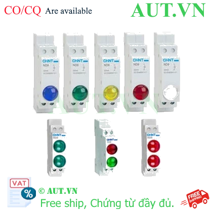 Đèn báo tủ điện CHINT ND9-2/RB 230V: LED Đỏ/Xanh, Siêu sáng, Gắn ray