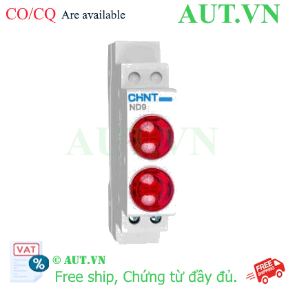 Đèn báo CHINT ND9-2/RR 230V LED Đỏ - Thanh ray 18mm, Siêu bền