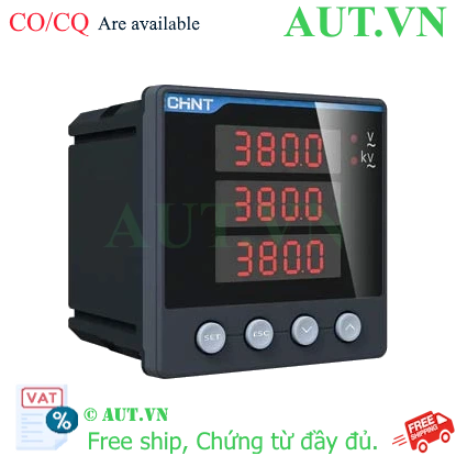 Đồng hồ đo điện áp 3 pha kỹ thuật số CHINT PZ666-2ST 3×450V Đồng hồ đo điện áp 3 pha kỹ thuật số CHINT PZ666-2ST 3×450V