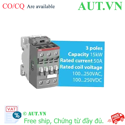 Khởi động từ ABB AF30-30-00-13 | 15kW, 50A, Cuộn dây AC/DC đa năng