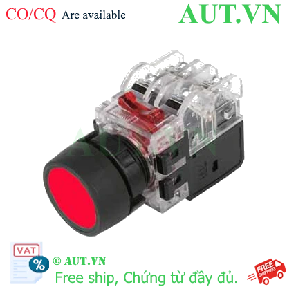 Công tắc nút nhấn Hanyong Nux MRX-TM1A0R Đỏ (D22mm, LED, 1NO+1NC)