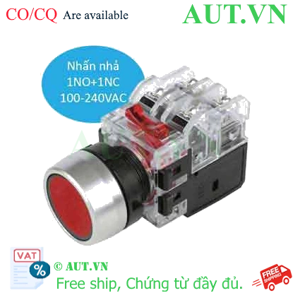 Công tắc nút nhấn Hanyong Nux MRX-RM1A0R (Ø22mm, LED Đỏ, 1NO+1NC) - Bền bỉ, An toàn, Chính hãng