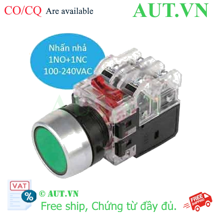 Công tắc nút nhấn Hanyong Nux MRX-RM1A0G - Phi 22mm, LED Xanh, IP65