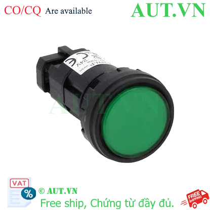 Đèn báo IDEC HW1P-1Q0G Ø22mm, Màu xanh lá cây, Không bóng