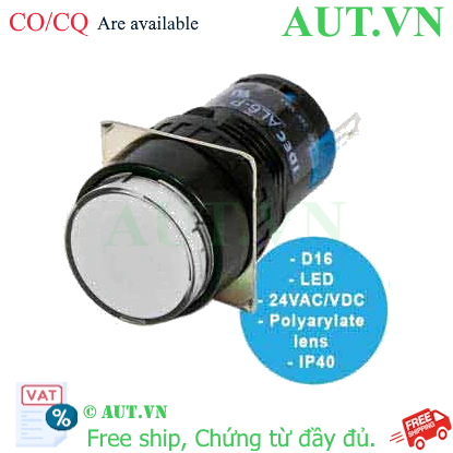 Đèn báo tròn IDEC AL6M-P4JW - Ø16, 24V DC/AC, Đèn LED - Giá tốt