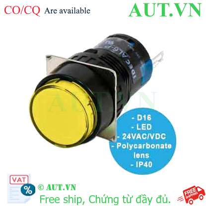 AL6M-P4YC Đèn cảnh báo IDEC, 24VAC, 24VDC, màu vàng