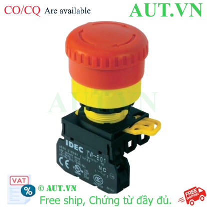 Nút Dừng Khẩn Cấp IDEC YW1B-V4E11R Phi 22mm 1NO+1NC Chính Hãng