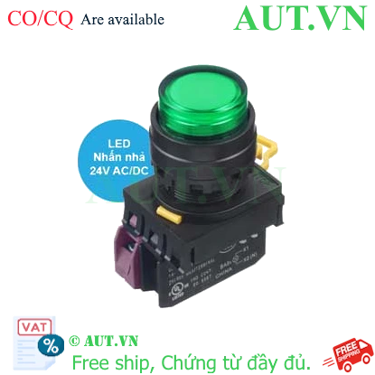 Công tắc nút nhấn có đèn IDEC YW1L-M2E01Q4G 24V 1NC Xanh Lá - AUT VN