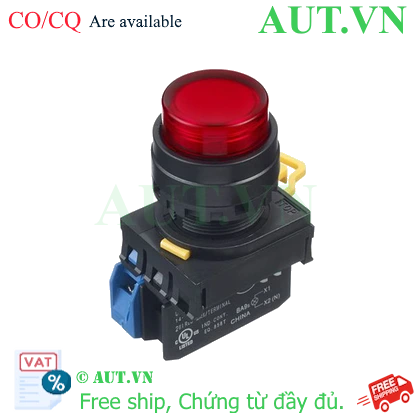 Nút nhấn có đèn IDEC YW1L-A2E11Q4R, D22, 1NO+1NC, Nhấn giữ, Màu đỏ