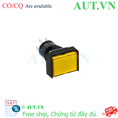 Nút nhấn IDEC AL6H-M24YC phi 16, nhấn nhả, LED vàng 24V