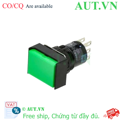 Nút Nhấn IDEC AL6H-M24GC Phi 16mm: Đèn LED Xanh, 24V, 2NO+2NC