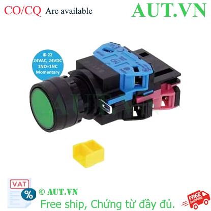 Nút Nhấn Có Đèn IDEC HW1L-M111Q4G Phi 22 24V 1NO+1NC Xanh Lá - AUT VN