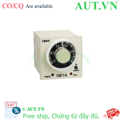 Timer IDEC GE1A-B30HA220 - On Delay, 0.3s-30h, 220VAC (Vặn Kim)