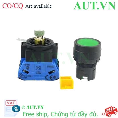 Nút nhấn có đèn IDEC HW1L-M110Q4G 22mm 1NO Xanh lá - AUT VN