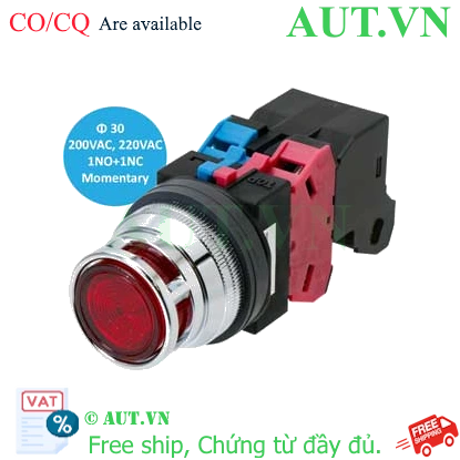 Nút nhấn nhả có đèn Idec ALFN22611DNR Ø30mm Đỏ 220VAC