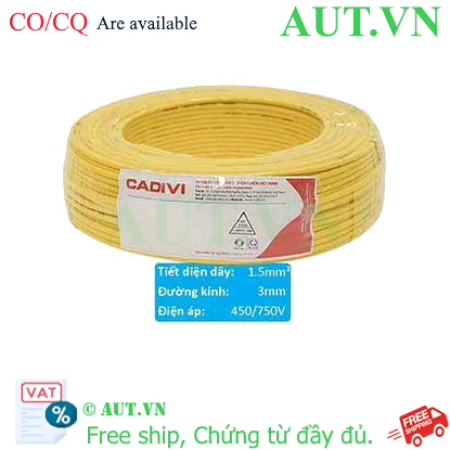 Ảnh của Dây điện cách điện PVC CADIVI VCm-1.5 (1x30/0.25)-450/750V-Y 