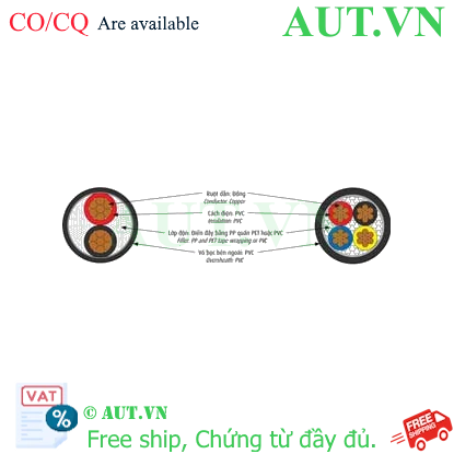 Ảnh của Dây cáp điện (Cu/PVC/PVC) CADIVI CVV-2x2.5 Sqmm .