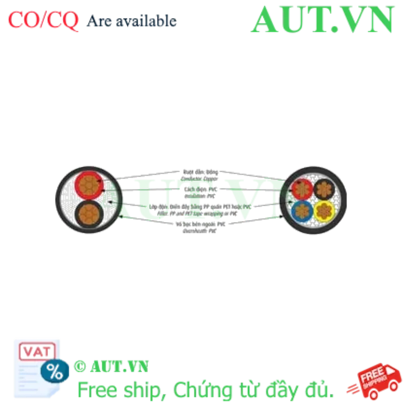 Ảnh của Dây cáp điện (Cu/PVC/PVC) CADIVI CVV-2x2.5 Sqmm .