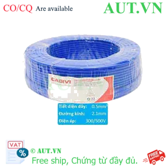 Ảnh của Dây điện cách điện PVC CADIVI Vcm-0.5 (1x16/0.20)-300/500V-B 