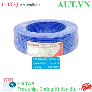 Ảnh của Dây điện cách điện PVC CADIVI VCm-0.75 (1x24/0.20)-300/500V-B 