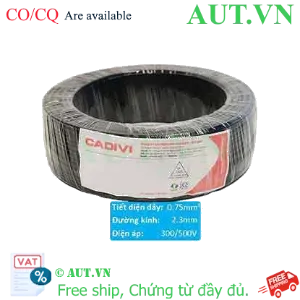 Ảnh của Dây điện cách điện PVC CADIVI VCm-0.75 (1x24/0.20)-300/500V-BL 