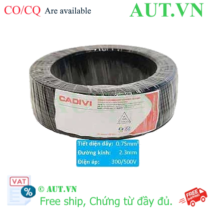 Ảnh của Dây điện cách điện PVC CADIVI VCm-0.75 (1x24/0.20)-300/500V-BL 