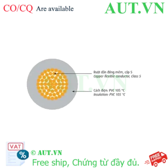 Ảnh của Dây điện cách điện PVC CADIVI VCm-2.5 (1x50/0.25)-450/750V-BL 
