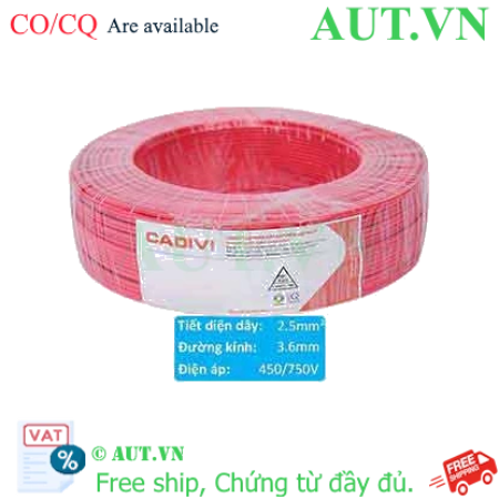 Ảnh của Dây điện cách điện PVC CADIVI VCm-2.5 (1x50/0.25)-450/750V-R 